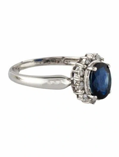 Pre-owned Ring Platinum 1.00ctw Unheated Sapphire & Diamond Cocktail  In Multi