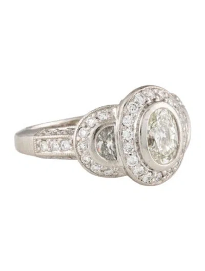 Pre-owned Ring Platinum 1.02ct Diamond Engagement  In Multi
