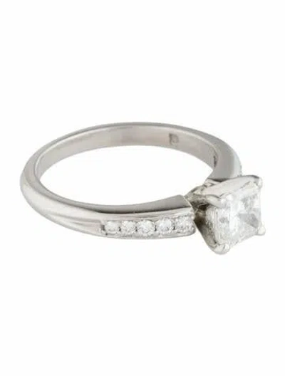 Pre-owned Ring Platinum 1.04ct Diamond Engagement  In Multicolor