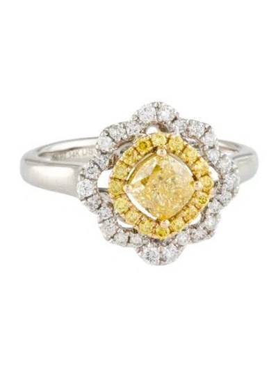 Pre-owned Ring Platinum 1.05ctw Diamond Cocktail  In Multi