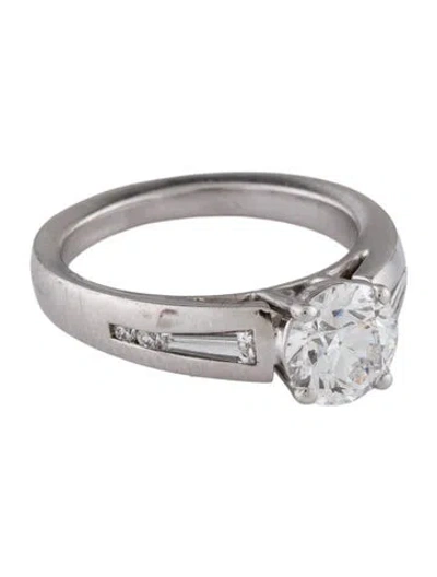 Pre-owned Ring Platinum 1.06ct Diamond Engagement  In Multi