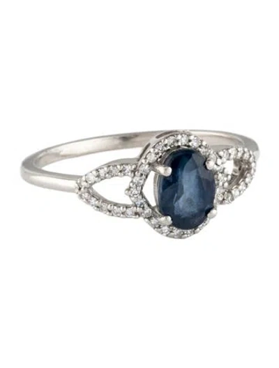 Pre-owned Ring Platinum 1.10ct Sapphire & Diamond Cocktail  In Multicolor
