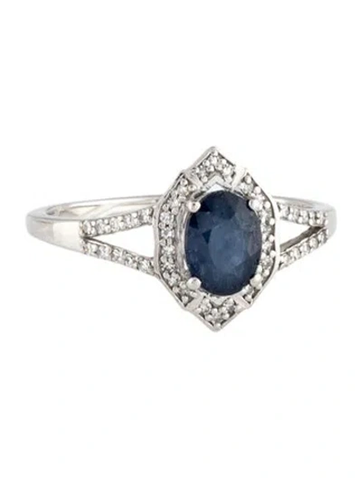 Pre-owned Ring Platinum 1.20ct Sapphire & Diamond Cocktail  In Multicolor