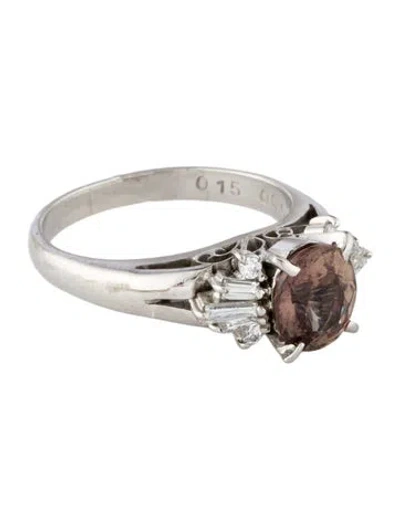 Pre-owned Ring Platinum 1.25ct Color-change Sapphire & Diamond Cocktail  In Multi