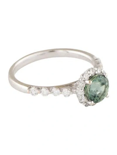 Pre-owned Ring Platinum 1.25ct Sapphire & Diamond Cocktail  In Multi
