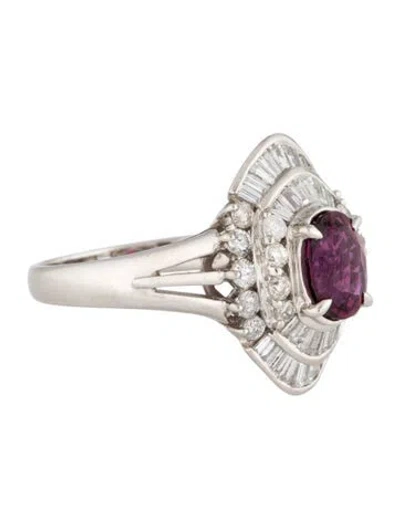 Pre-owned Ring Platinum 1.26ct Ruby & Diamond Cocktail  In Multi