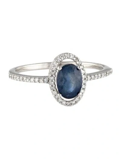 Pre-owned Ring Platinum 1.28ct Sapphire & Diamond Cocktail  In Multicolor