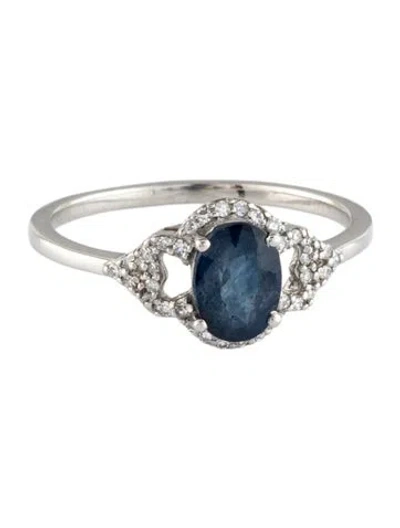 Pre-owned Ring Platinum 1.31ct Sapphire & Diamond Cocktail  In Multicolor
