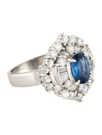 Pre-owned Ring Platinum 1.32ct Sapphire & Diamond Cocktail  In Multi