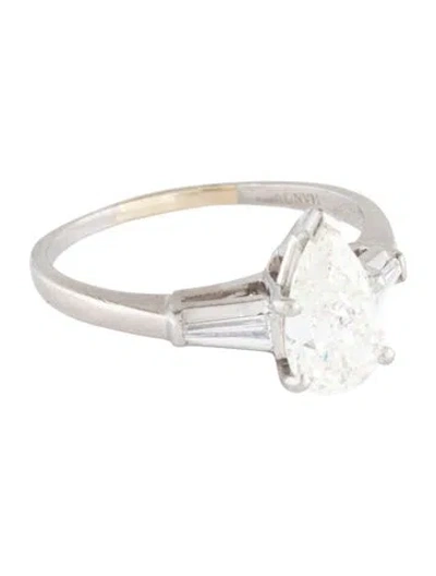 Pre-owned Ring Platinum 1.33ct Diamond Engagement  In Multicolor
