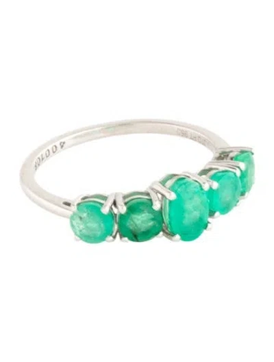 Pre-owned Ring Platinum 1.35ctw Emerald Cocktail  In Multicolor