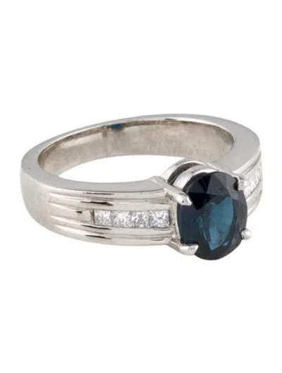 Pre-owned Ring Platinum 1.40ct Sapphire & Diamond Cocktail  In Multi