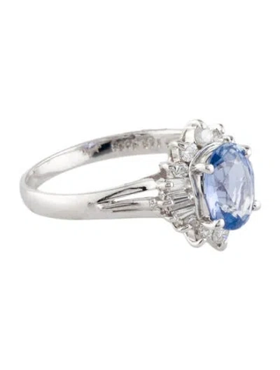 Pre-owned Ring Platinum 1.48ct Sapphire & Diamond Cocktail  In Multi
