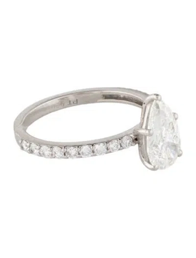 Pre-owned Ring Platinum 1.57ct Lab-grown Diamond Engagement  In Multi