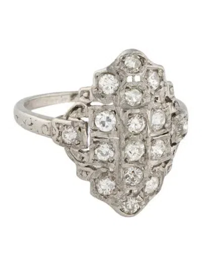 Pre-owned Ring Platinum 1.60ctw Diamond Cocktail  In Multi
