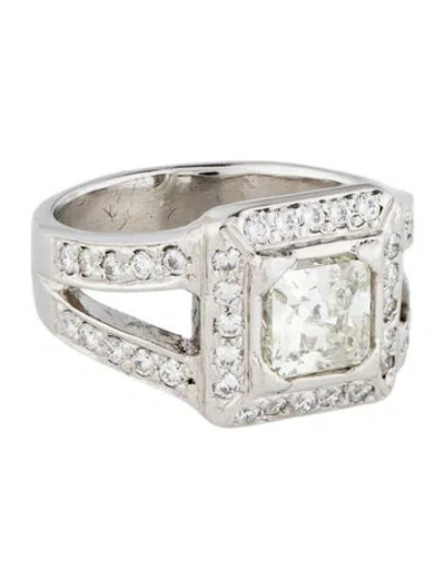 Pre-owned Ring Platinum 1.72ct Diamond Engagement  In Multi
