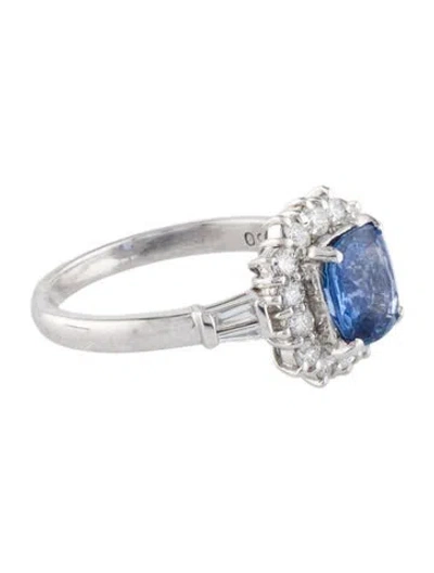 Pre-owned Ring Platinum 1.72ct Sri Lankan & Diamond Cocktail  In Multi