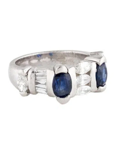 Pre-owned Ring Platinum 1.84ctw Sapphire & Diamond Cocktail  In Multi