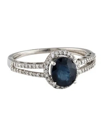 Pre-owned Ring Platinum 1.85ct Sapphire & Diamond Cocktail  In Multicolor