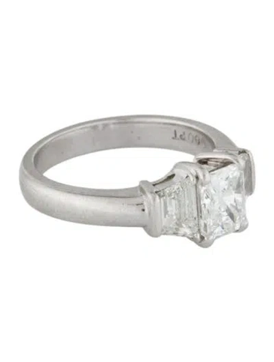 Pre-owned Ring Platinum 1.91ctw Diamond Three Stone Engagement  In Multi