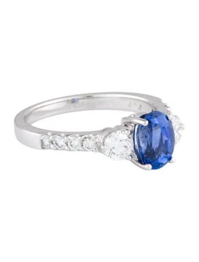 Pre-owned Ring Platinum 1.94ctw.sapphire & Diamond Engagement  In Multi