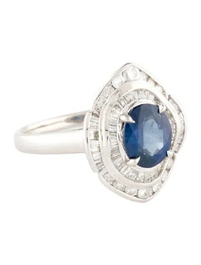 Pre-owned Ring Platinum 2.00ct Sapphire & Diamond Cocktail  In Multi