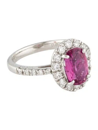 Pre-owned Ring Platinum 2.00ct Unheated Ruby & Diamond Cocktail  In Multi