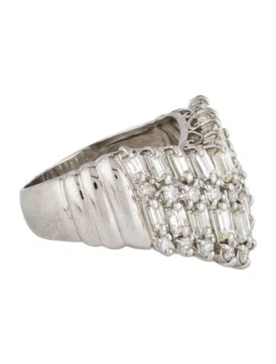 Pre-owned Ring Platinum 2.00ctw Diamond Cocktail  In Multi