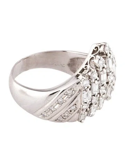 Pre-owned Ring Platinum 2.00ctw Diamond V Shaped Cocktail  In Multi