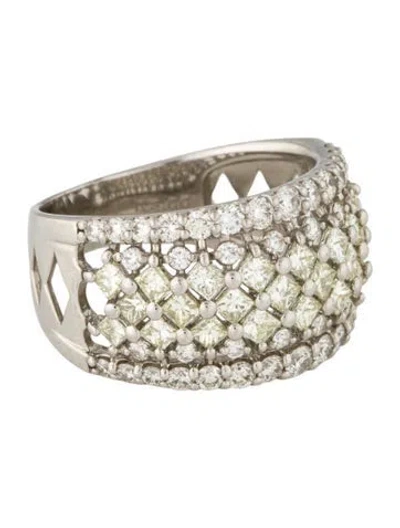 Pre-owned Ring Platinum 2.00ctw Diamond Wide Band In Multi