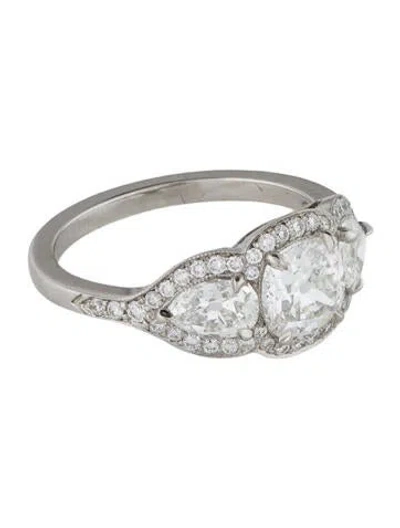 Pre-owned Ring Platinum 2.02ctw Diamond Cocktail  In Multi
