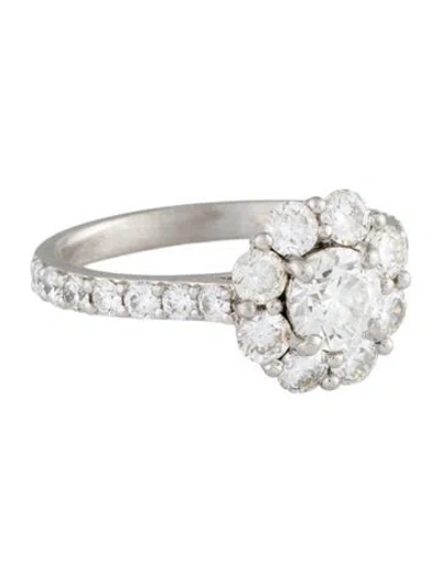 Pre-owned Ring Platinum 2.10ctw Diamond Cocktail  In Multi
