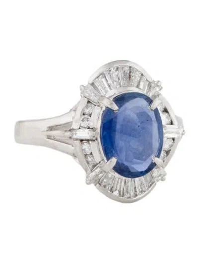 Pre-owned Ring Platinum 2.13ct Sapphire & Diamond Cocktail  In Multi