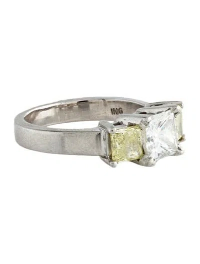 Pre-owned Ring Platinum 2.16ctw Three Stone Diamond Engagement  In Multi