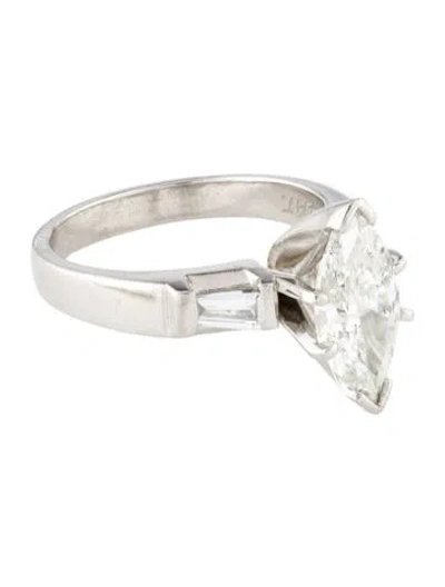 Pre-owned Ring Platinum 2.28ctw Three-stone Diamond Engagement  In Multi