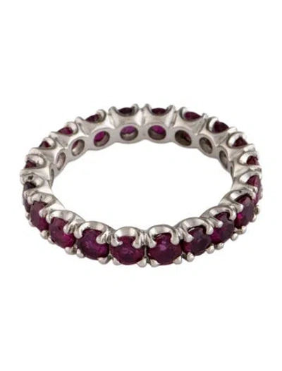 Pre-owned Ring Platinum 2.34ctw Ruby Eternity Band In Multi