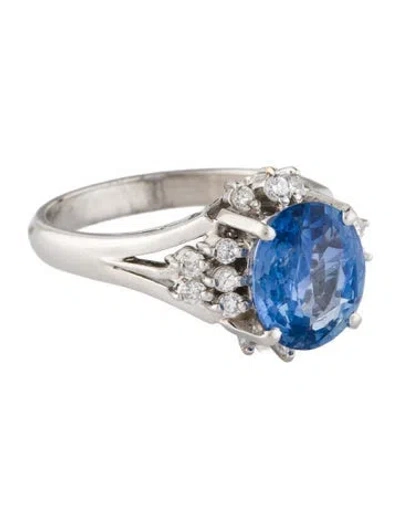 Pre-owned Ring Platinum 2.52ct Sapphire & Diamond Cocktail  In Multi