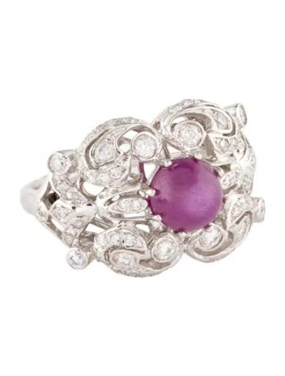 Pre-owned Ring Platinum 2.78ct Ruby & Diamond Cocktail  In Multi