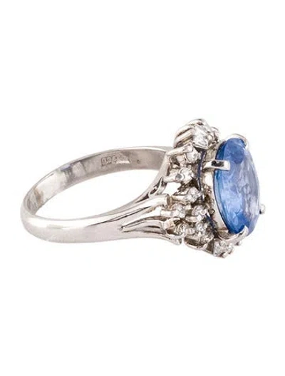 Pre-owned Ring Platinum 2.87ct Sapphire & Diamond Cocktail  In Multi