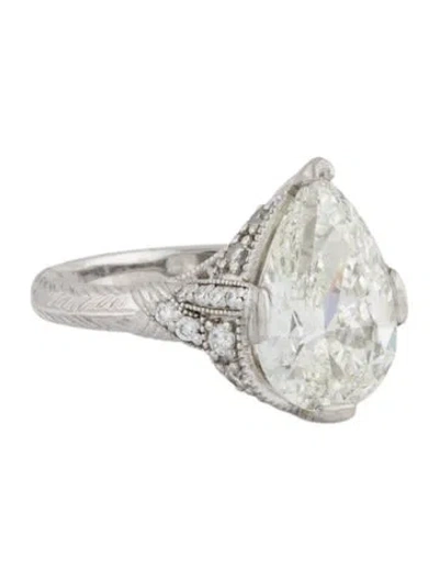 Pre-owned Ring Platinum 2.88ct. Lab-grown Diamond  In Multi