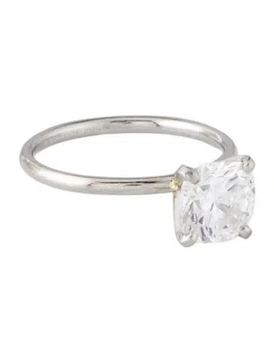 Pre-owned Ring Platinum 2.91ct Lab-grown Diamond Engagement  In Multicolor