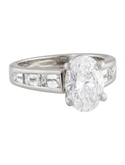Pre-owned Ring Platinum 3.09ct Diamond Engagement  In Multi