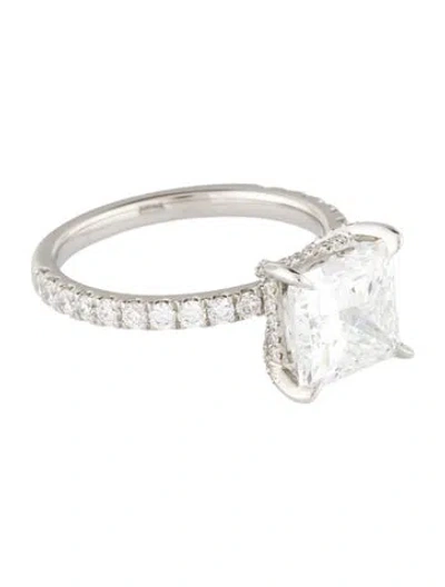 Pre-owned Ring Platinum 3.10ctw Lab-grown Diamond Engagement  In Multi