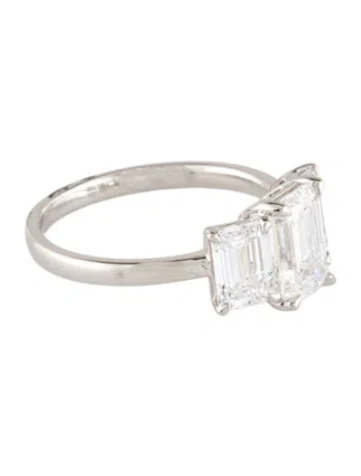 Pre-owned Ring Platinum 3.13ctw Lab-grown Diamond Engagement  In Multi