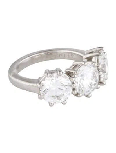Pre-owned Ring Platinum 3.20ctw Lab-grown Diamond Cocktail  In Multi