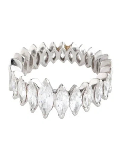 Pre-owned Ring Platinum 3.37ctw Diamond Graduated Eternity Band In Multi