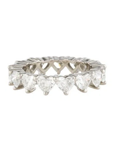 Pre-owned Ring Platinum 3.97ctw Lab-grown Diamond Heart Eternity Band In Multi