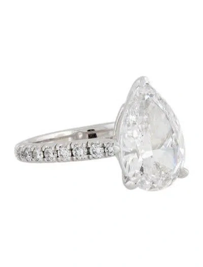 Pre-owned Ring Platinum 4.02ct Lab-grown Diamond Engagement  In Multi
