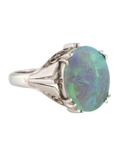 Pre-owned Ring Platinum 4.08ctw Opal Cocktail  In Multi