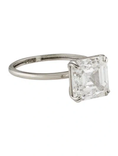 Pre-owned Ring Platinum 4.23ct Lab-grown Diamond Engagement  In Multi